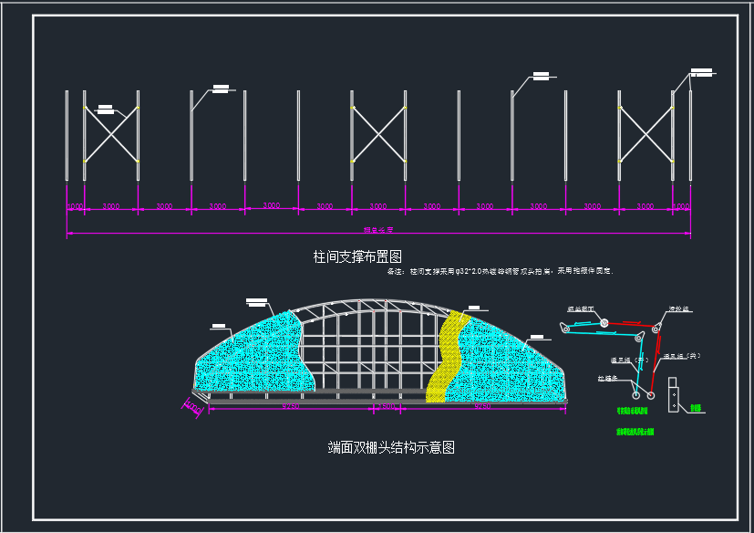 跨度25米拱棚设计图图片